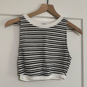 Zara cropped striped knit tank
